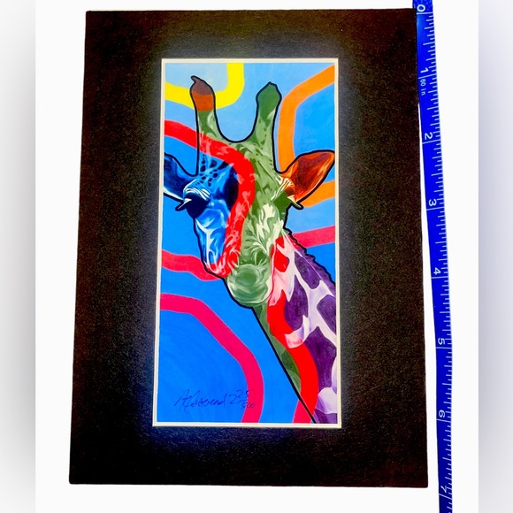 Limited Edition Giraffe Print 5” x 7” 225/500 Zoo Issue Matted Print - Picture 2 of 13